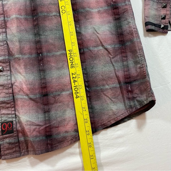 Panhandle Shirt Floral Plaid Men’s XL Western Metal Snap Button Slim long sleeve - Picture 7 of 12